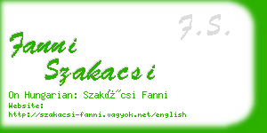 fanni szakacsi business card